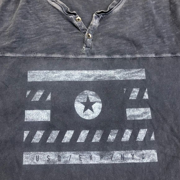 Express Men’s faded blue distressed graphic t-shirt, large - Picture 2 of 6